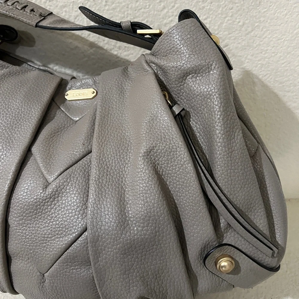 LODIS Women's Majestic Grey Leather Hobo Side Pockets Bag Shoulder‎ Bag